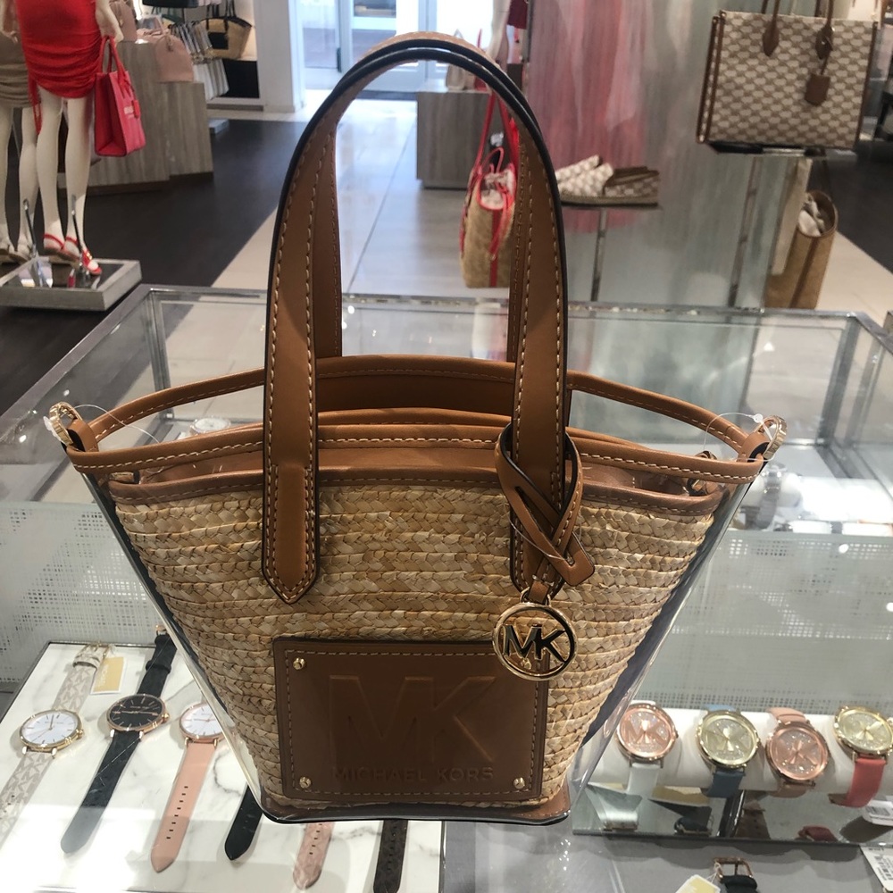 Michael Kors kimber straw bag